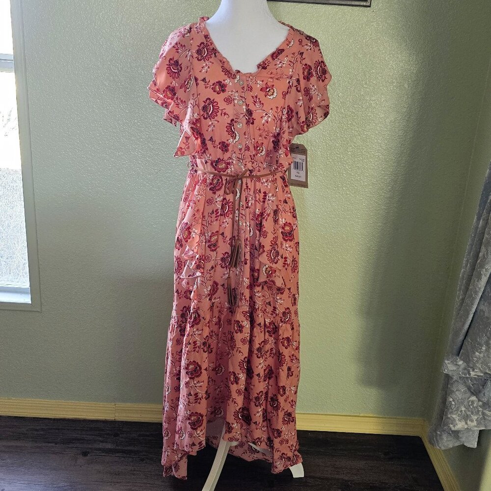 Rose Dawn Floral High-Low Flare Dress